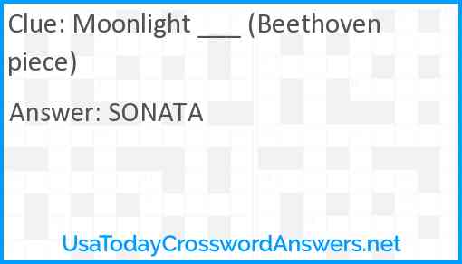 Moonlight ___ (Beethoven piece) Answer