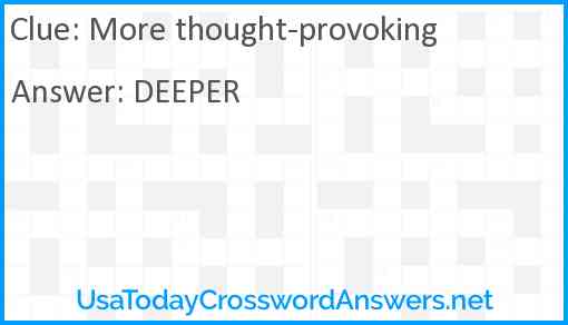 More thought-provoking Answer