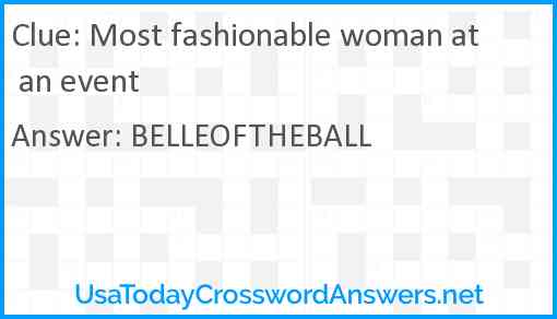 Most fashionable woman at an event Answer