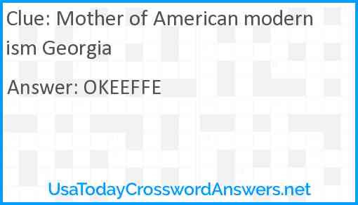 Mother of American modernism Georgia Answer