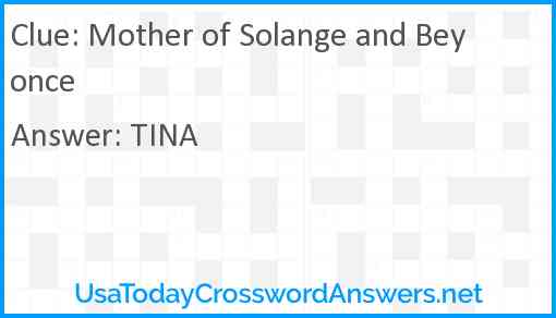 Mother of Solange and Beyonce Answer