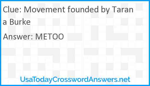 Movement founded by Tarana Burke Answer