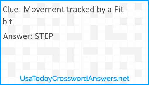 Movement tracked by a Fitbit Answer