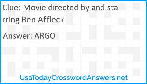 Movie directed by and starring Ben Affleck Answer