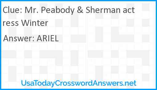 Mr. Peabody & Sherman actress Winter Answer