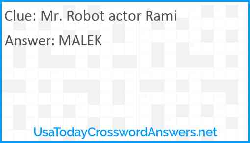 Mr. Robot actor Rami Answer