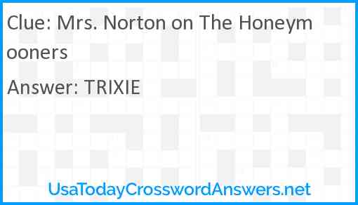 Mrs. Norton on The Honeymooners Answer