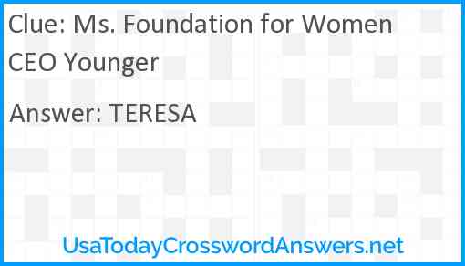 Ms. Foundation for Women CEO Younger Answer