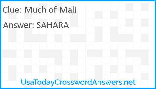 Much of Mali Answer