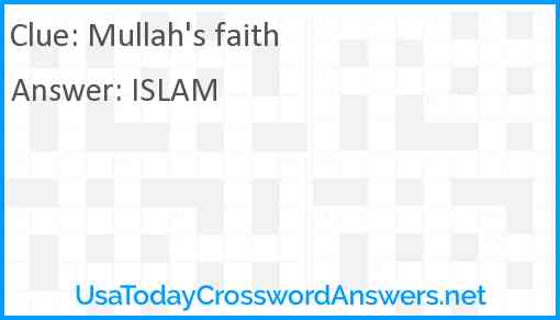 Mullah's faith Answer
