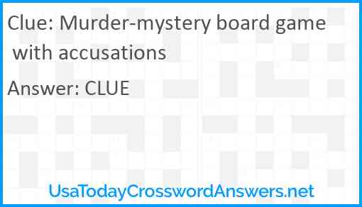 Murder-mystery board game with accusations Answer