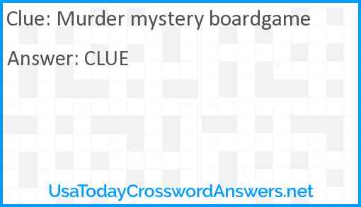 Murder mystery boardgame Answer