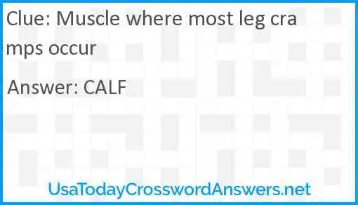 Muscle where most leg cramps occur Answer