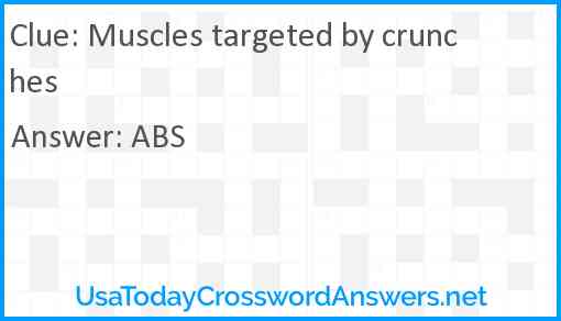 Muscles targeted by crunches Answer