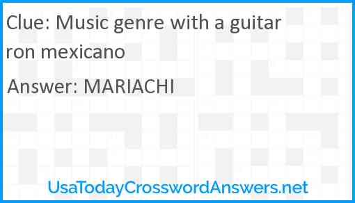 Music genre with a guitarron mexicano Answer