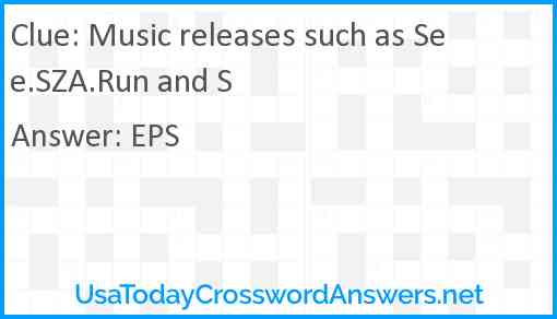 Music releases such as See.SZA.Run and S Answer