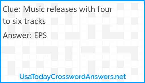 Music releases with four to six tracks Answer