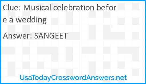 Musical celebration before a wedding Answer