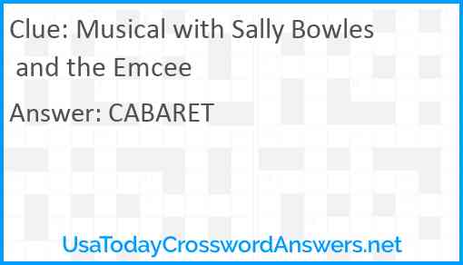 Musical with Sally Bowles and the Emcee Answer