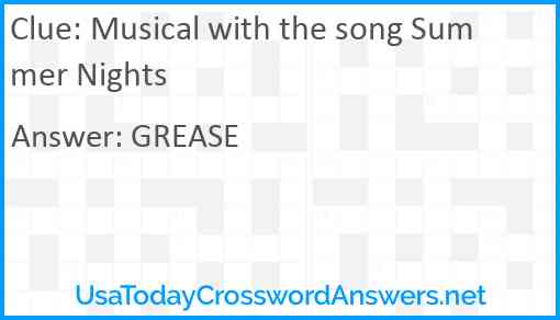 Musical with the song Summer Nights Answer