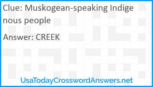 Muskogean-speaking Indigenous people Answer