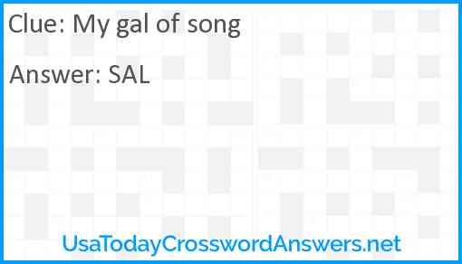 My gal of song Answer