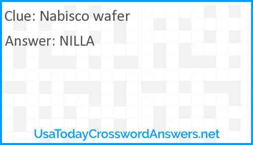 Nabisco wafer Answer