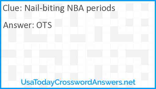 Nail-biting NBA periods Answer