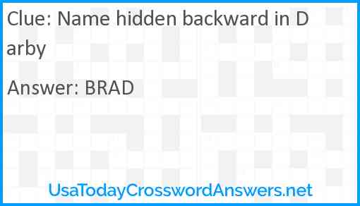 Name hidden backward in Darby Answer