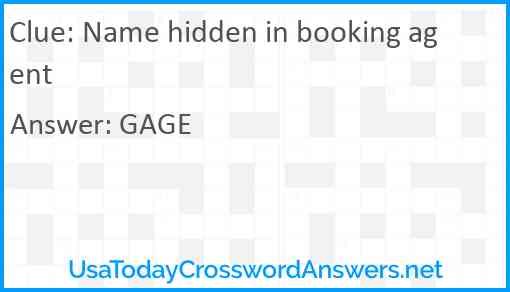 Name hidden in booking agent Answer