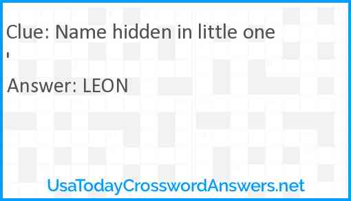 Name hidden in little one' Answer