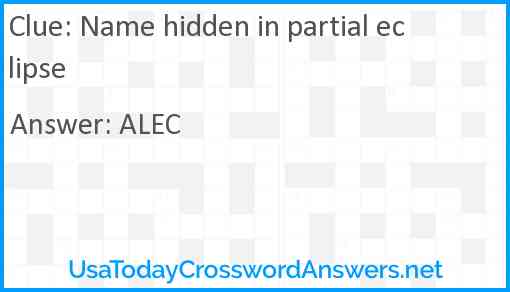 Name hidden in partial eclipse Answer