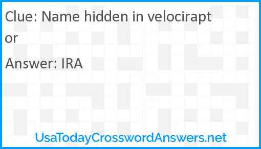 Name hidden in velociraptor Answer