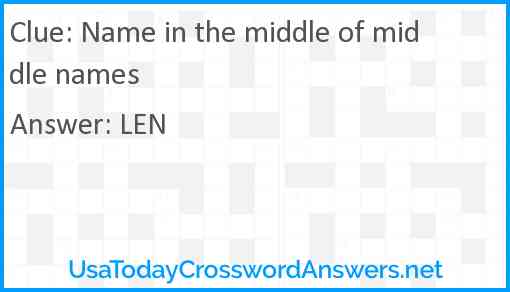 Name in the middle of middle names Answer