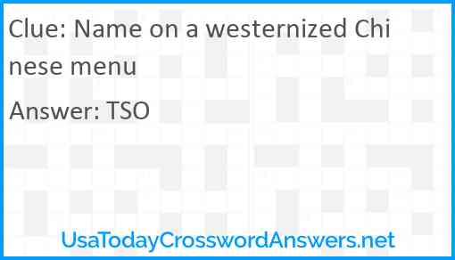 Name on a westernized Chinese menu Answer