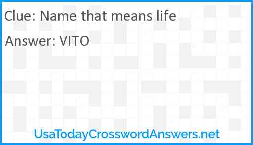 Name that means life Answer