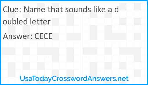 Name that sounds like a doubled letter Answer