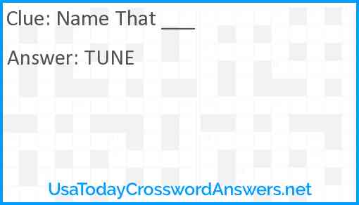 Name That ___ Answer