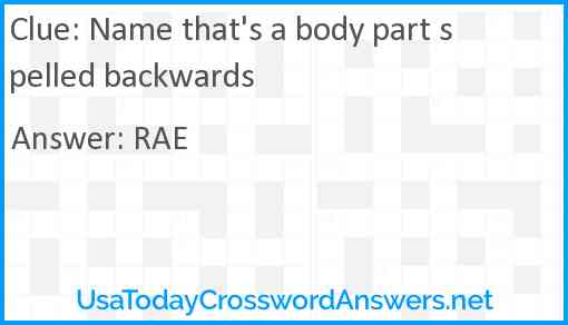 Name that's a body part spelled backwards Answer