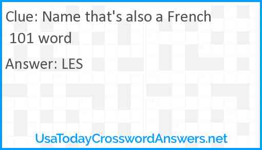 Name that's also a French 101 word Answer