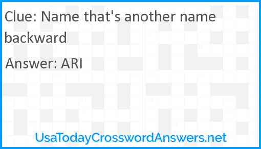 Name that's another name backward Answer