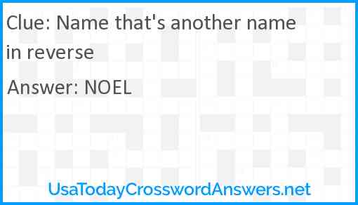 Name that's another name in reverse Answer
