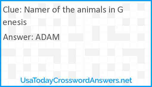 Namer of the animals in Genesis Answer