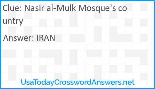 Nasir al-Mulk Mosque's country Answer