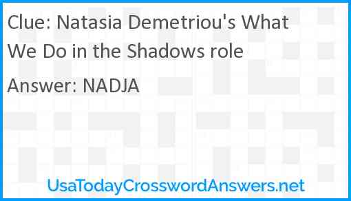 Natasia Demetriou's What We Do in the Shadows role Answer