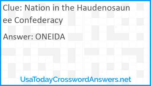 Nation in the Haudenosaunee Confederacy Answer