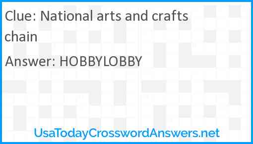 National arts and crafts chain Answer