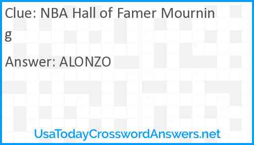 NBA Hall of Famer Mourning Answer