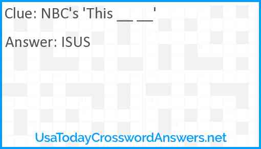 NBC's 'This __ __' Answer