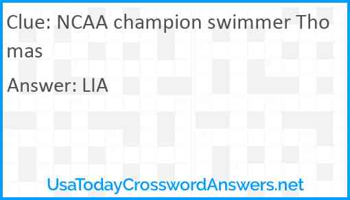 NCAA champion swimmer Thomas Answer